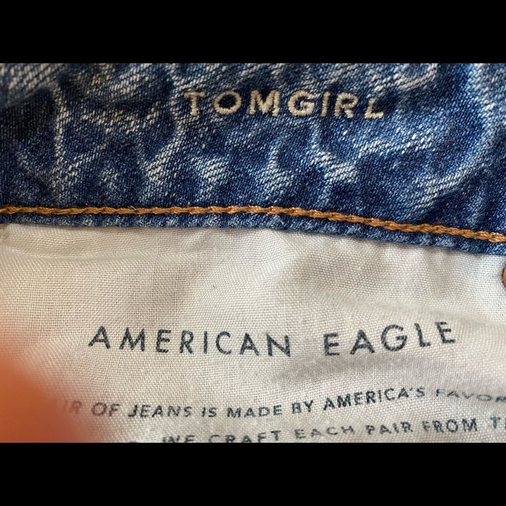 American Eagle Outfitters Blue Distressed Ankle Jeans Sz 8 - Picture 5 of 11